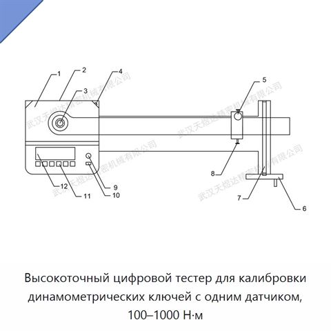 Высокоточный цифровой тестер для калибровки динамометрических ключей с одним датчиком, 100–1000 Н·м