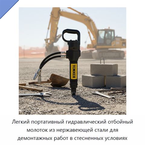 Легкий портативный гидравлический отбойный молоток из нержавеющей стали для демонтажных работ в стесненных условиях