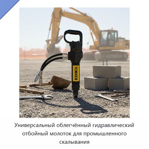 Универсальный облегчённый гидравлический отбойный молоток для промышленного скалывания