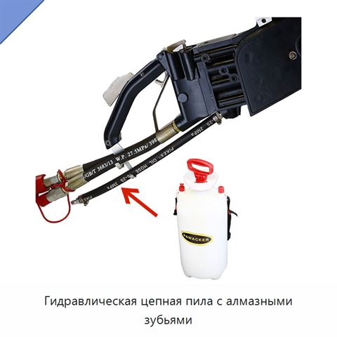 Гидравлическая цепная пила с алмазными зубьями