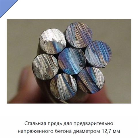 Стальная прядь для предварительно напряженного бетона диаметром 12,7 мм