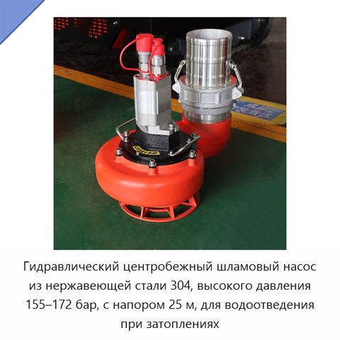 Гидравлический центробежный шламовый насос из нержавеющей стали 304, высокого давления 155–172 бар, с напором 25 м, для водоотведения при затоплениях