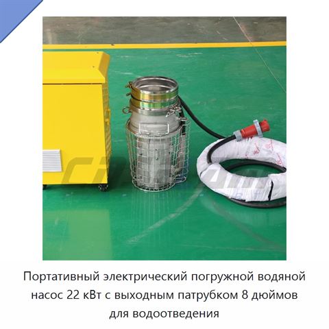 Портативный электрический погружной водяной насос 22 кВт с выходным патрубком 8 дюймов для водоотведения