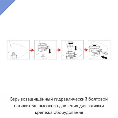 Взрывозащищённый гидравлический болтовой натяжитель высокого давления для затяжки крепежа оборудования