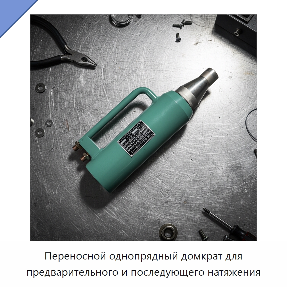Переносной однопрядный домкрат для предварительного и последующего натяжения — Домкраты