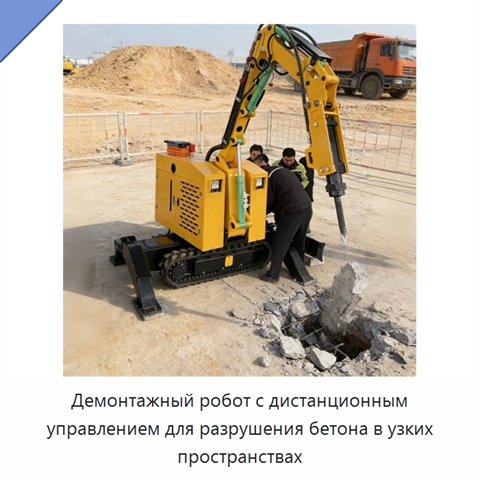 Демонтажный робот с дистанционным управлением для разрушения бетона в узких пространствах