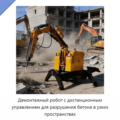 Демонтажный робот с дистанционным управлением для разрушения бетона в узких пространствах
