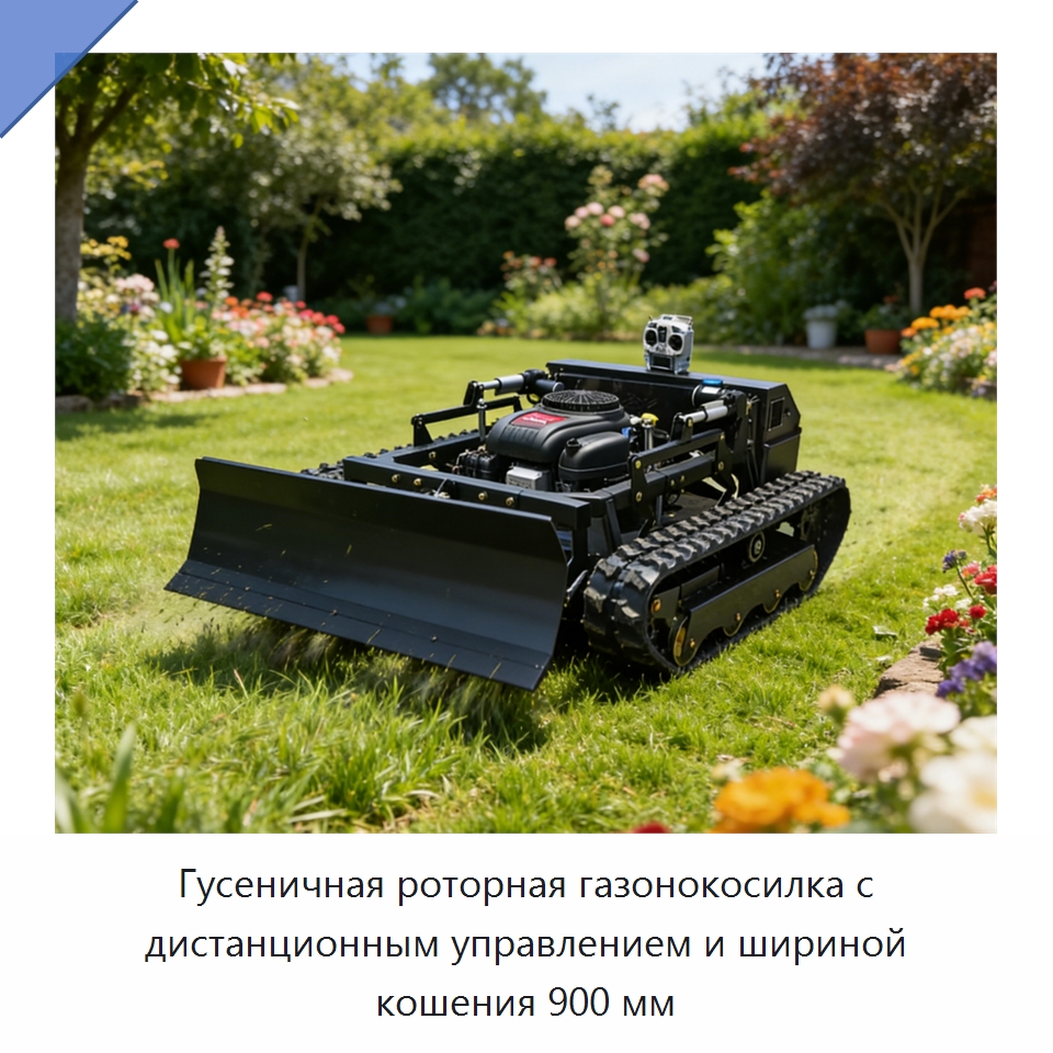 Гусеничная роторная газонокосилка с дистанционным управлением и шириной кошения 900 мм — Газонокосилки