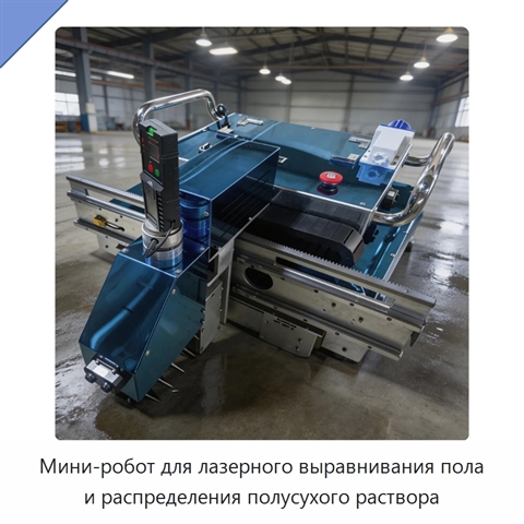 Мини-робот для лазерного выравнивания пола и распределения полусухого раствора