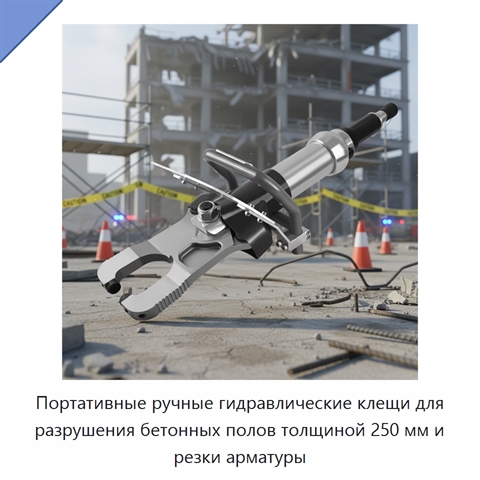 Портативные ручные гидравлические клещи для разрушения бетонных полов толщиной 250 мм и резки арматуры