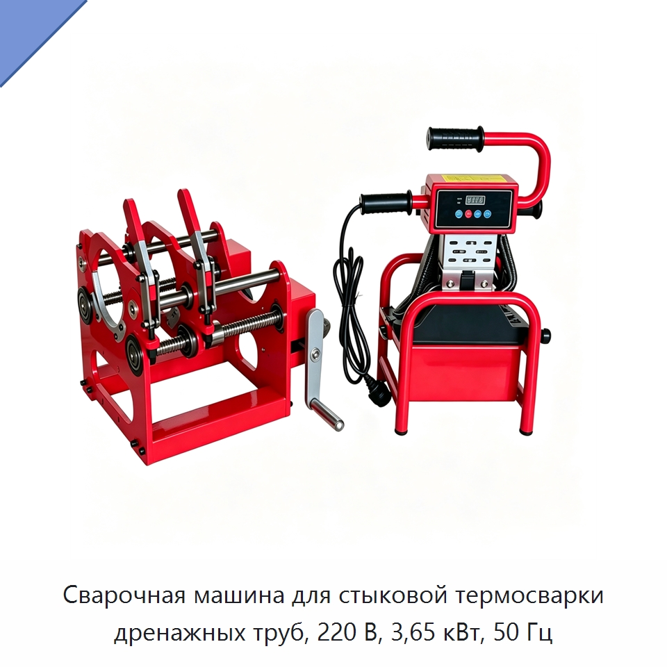 Сварочная машина для стыковой термосварки дренажных труб, 220 В, 3,65 кВт, 50 Гц — Машины для стыковой сварки