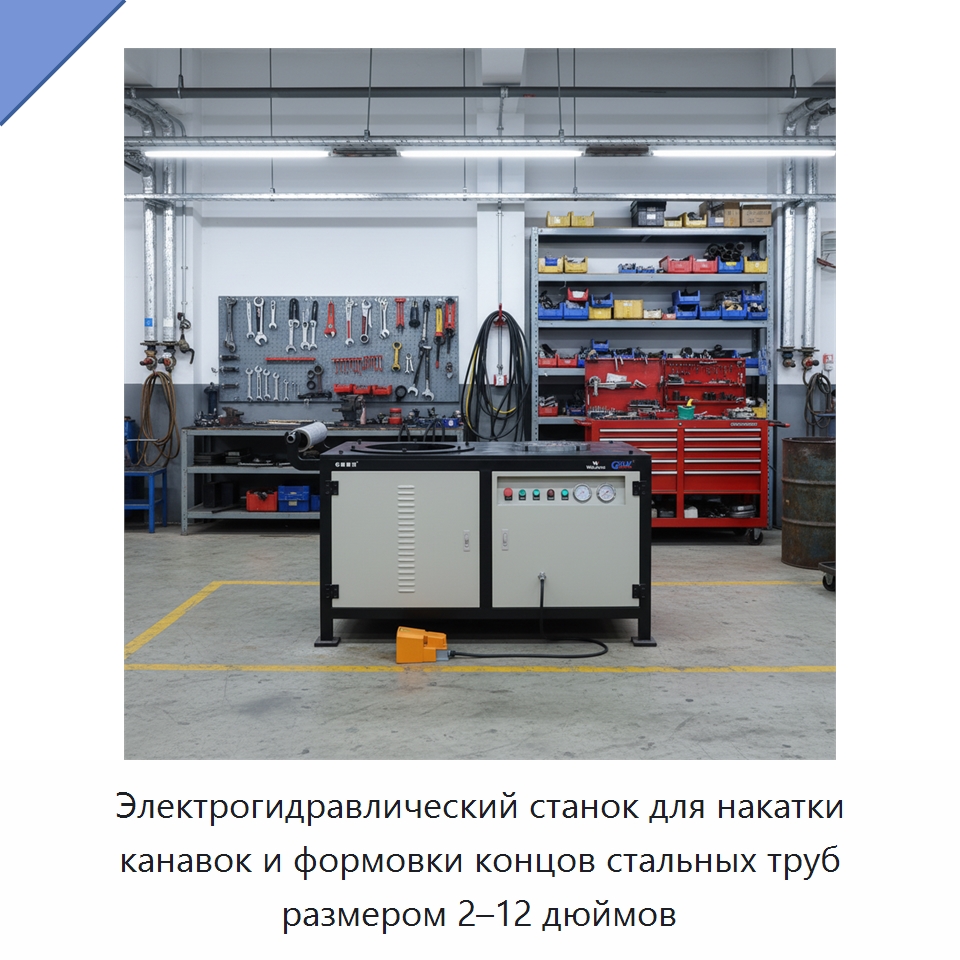 Электрогидравлический станок для накатки канавок и формовки концов стальных труб размером 2–12 дюймов — Оборудование для обслуживания