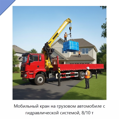 Мобильный кран на грузовом автомобиле с гидравлической системой, 8/10 т