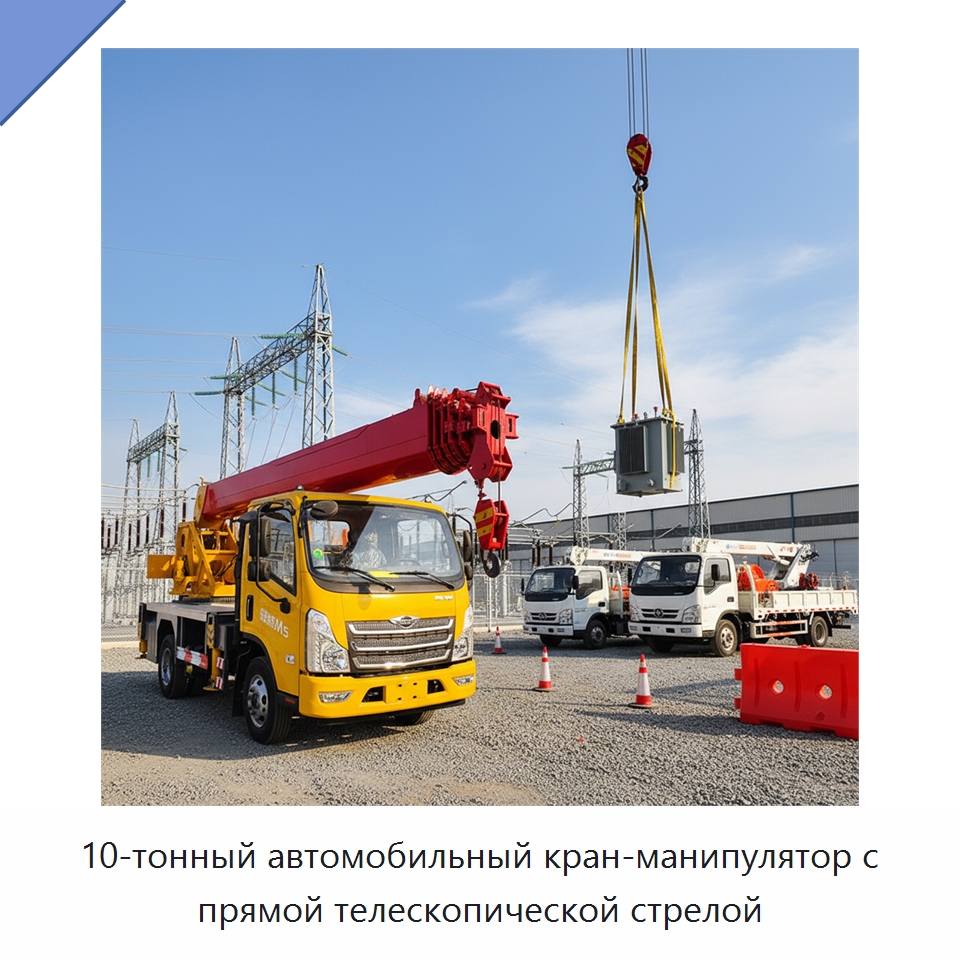 10-тонный автомобильный кран-манипулятор с прямой телескопической стрелой — Краны