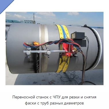 Переносной станок с ЧПУ для резки и снятия фаски с труб разных диаметров