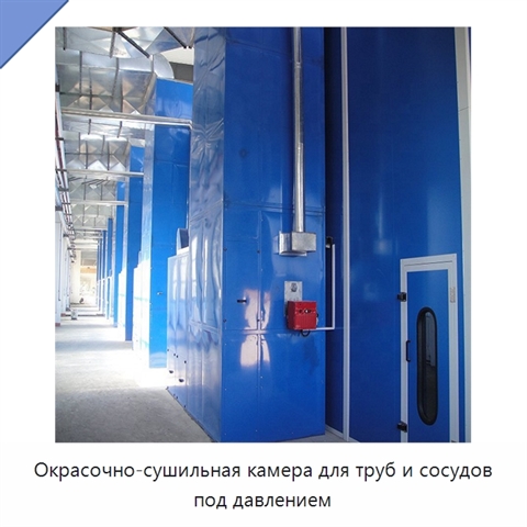 Окрасочно-сушильная камера для труб и сосудов под давлением