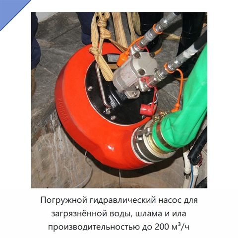 Погружной гидравлический насос для загрязнённой воды, шлама и ила производительностью до 200 м³/ч