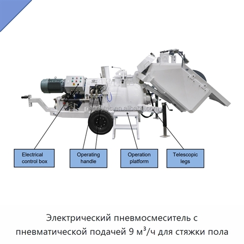 Электрический пневмосмеситель с пневматической подачей 9 м³/ч для стяжки пола