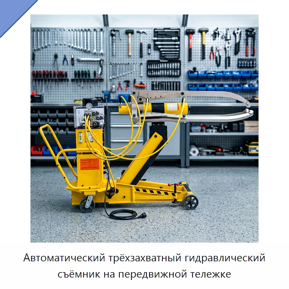 Автоматический трёхзахватный гидравлический съёмник на передвижной тележке — Специальный гидравлический инструмент