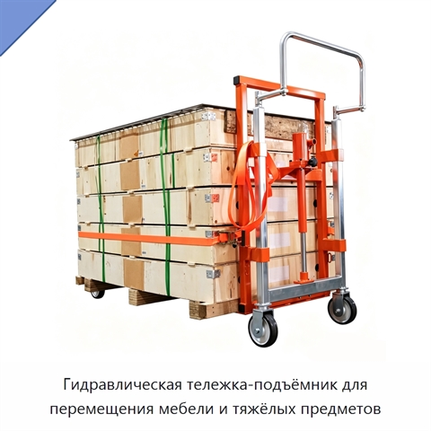 Гидравлическая тележка-подъёмник для перемещения мебели и тяжёлых предметов