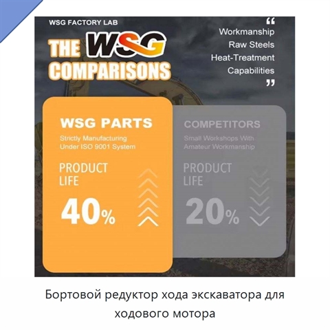 Бортовой редуктор хода экскаватора для ходового мотора