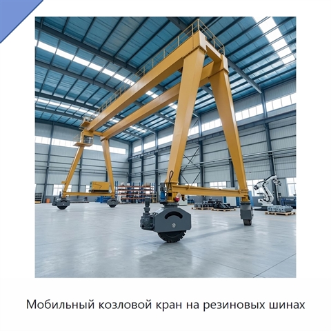 Мобильный козловой кран на резиновых шинах