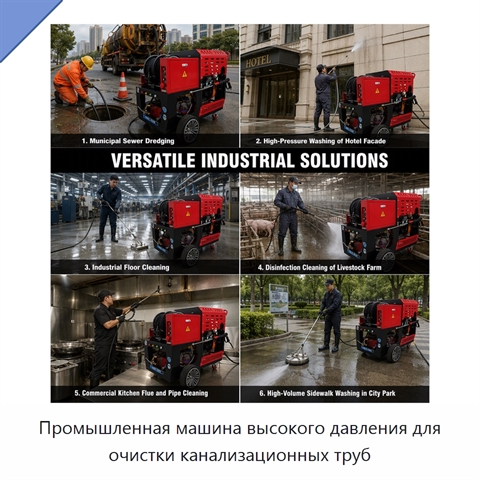 Промышленная машина высокого давления для очистки канализационных труб