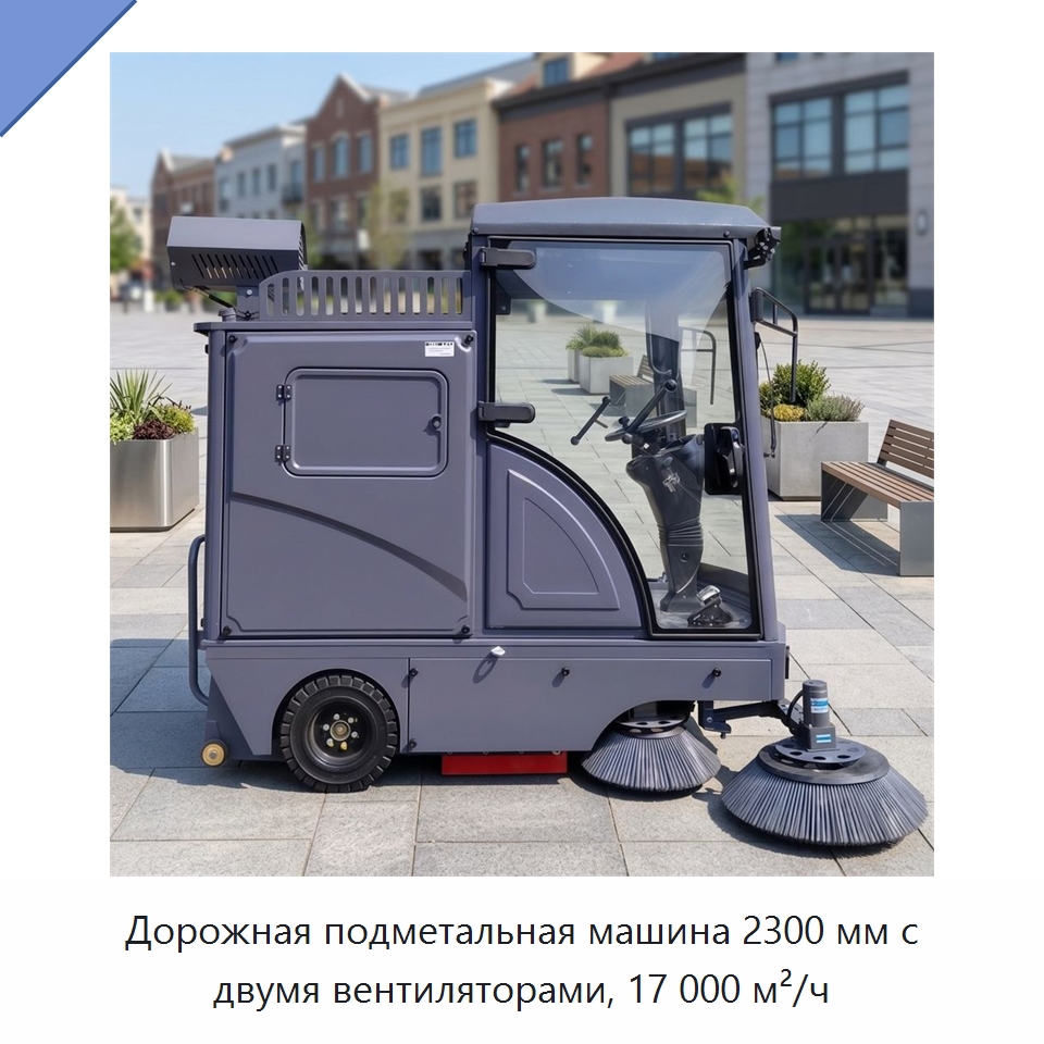 Дорожная подметальная машина 2300 мм с двумя вентиляторами, 17 000 м²/ч — Подметальные машины
