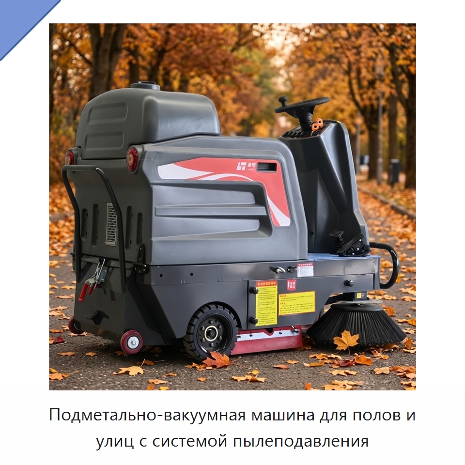 Подметально-вакуумная машина для полов и улиц с системой пылеподавления — Подметальные машины