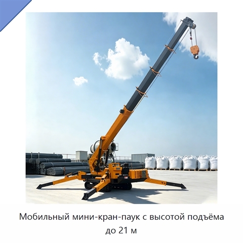 Мобильный мини-кран-паук с высотой подъёма до 21 м