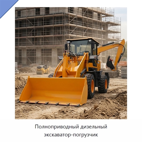Полноприводный дизельный экскаватор-погрузчик