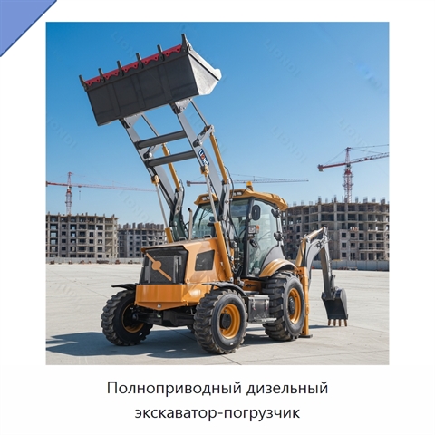 Полноприводный дизельный экскаватор-погрузчик