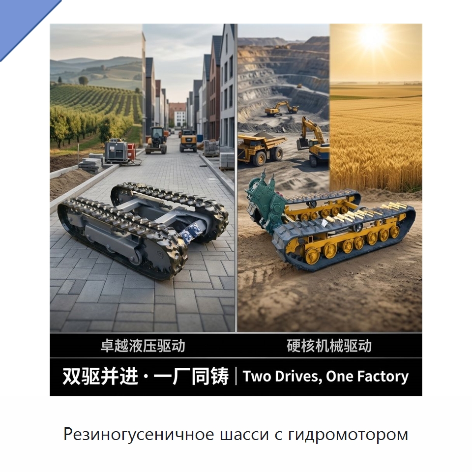 Резиногусеничное шасси с гидромотором — Запчасти для строительной техники