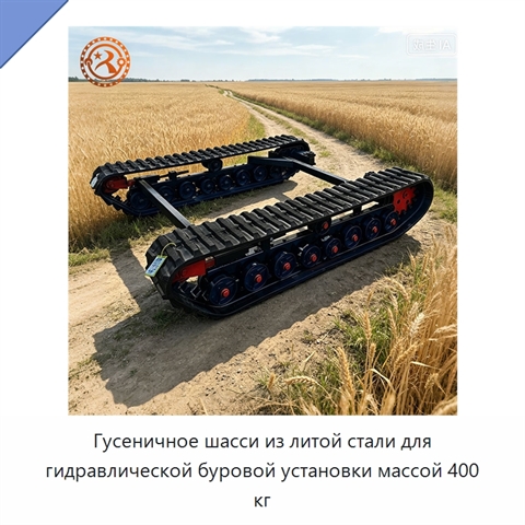 Гусеничное шасси из литой стали для гидравлической буровой установки массой 400 кг