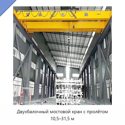 Двухбалочный мостовой кран с пролётом 10,5–31,5 м