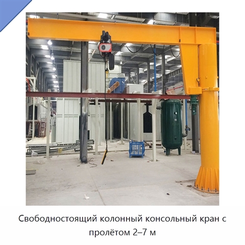 Свободностоящий колонный консольный кран с пролётом 2–7 м