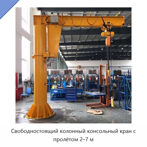 Свободностоящий колонный консольный кран с пролётом 2–7 м