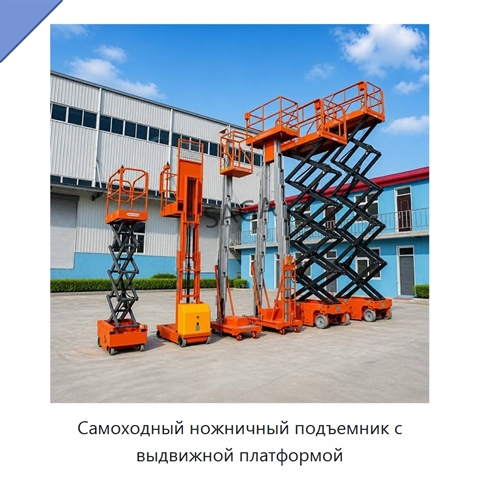 Самоходный ножничный подъемник с выдвижной платформой