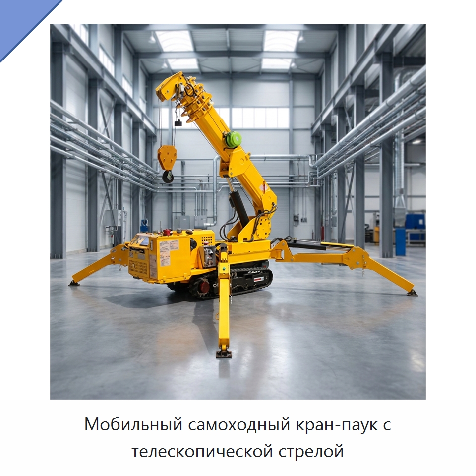 Мобильный самоходный кран-паук с телескопической стрелой — Краны