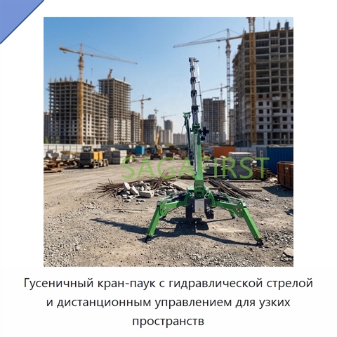 Гусеничный кран-паук с гидравлической стрелой и дистанционным управлением для узких пространств