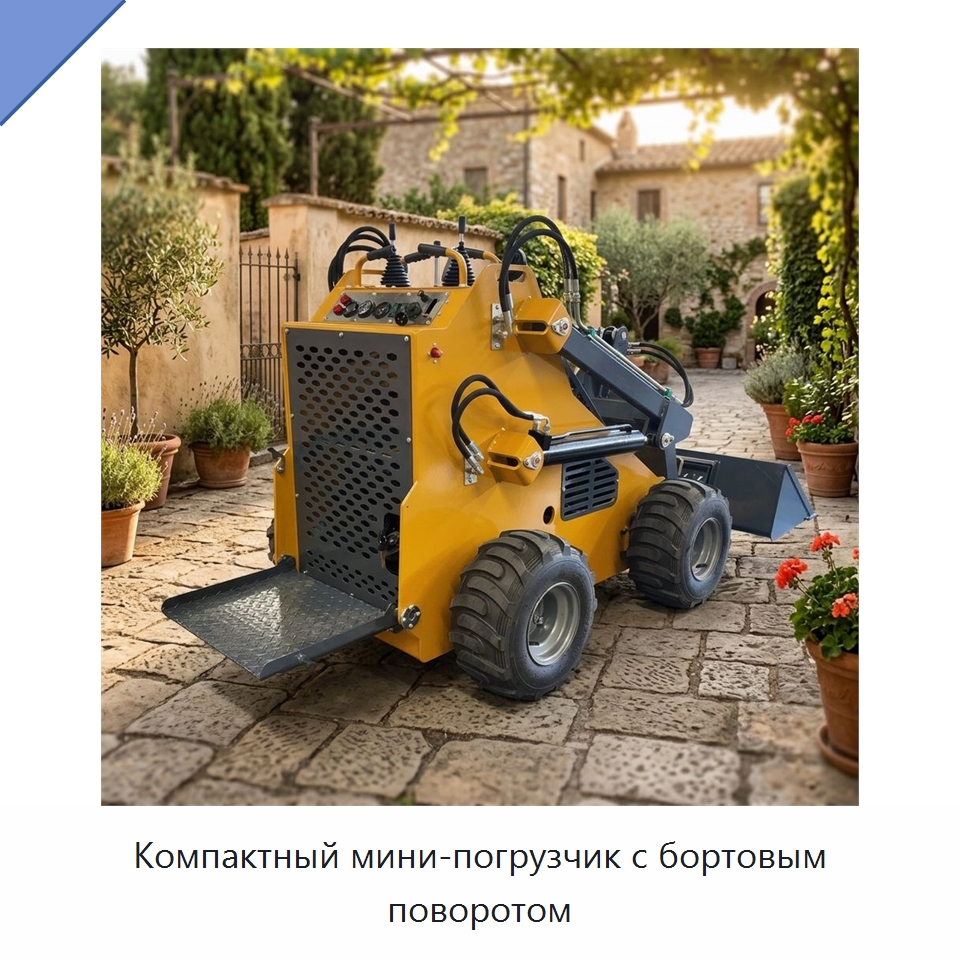 Компактный мини-погрузчик с бортовым поворотом — Землеройная техника