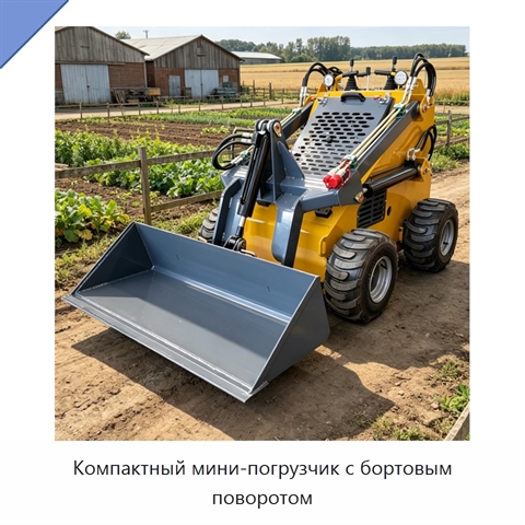 Компактный мини-погрузчик с бортовым поворотом
