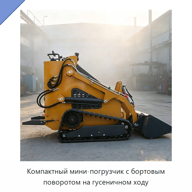 Компактный мини-погрузчик с бортовым поворотом на гусеничном ходу — Землеройная техника