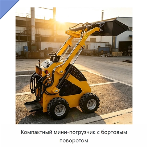 Компактный мини-погрузчик с бортовым поворотом