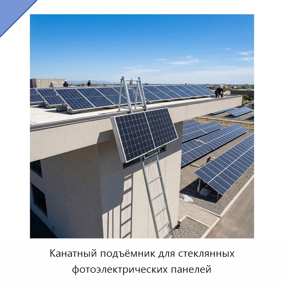 Канатный подъёмник для стеклянных фотоэлектрических панелей — Краны