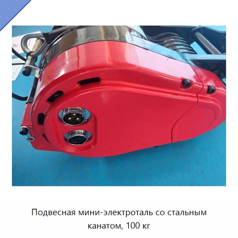 Подвесная мини-электроталь со стальным канатом, 100 кг