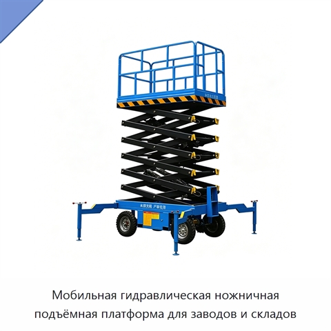 Мобильная гидравлическая ножничная подъёмная платформа для заводов и складов