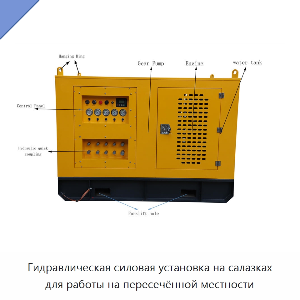 Гидравлическая силовая установка на салазках для работы на пересечённой местности — Гидравлические компоненты