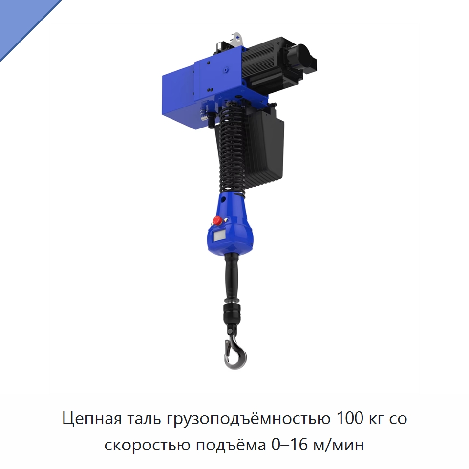 Цепная таль грузоподъёмностью 100 кг со скоростью подъёма 0–16 м/мин — Электротали
