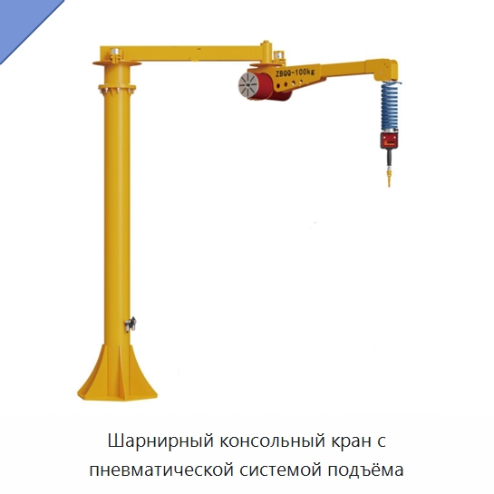 Шарнирный консольный кран с пневматической системой подъёма — Манипуляторы